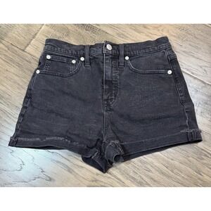 Madewell High Waist Black Denim Shorts